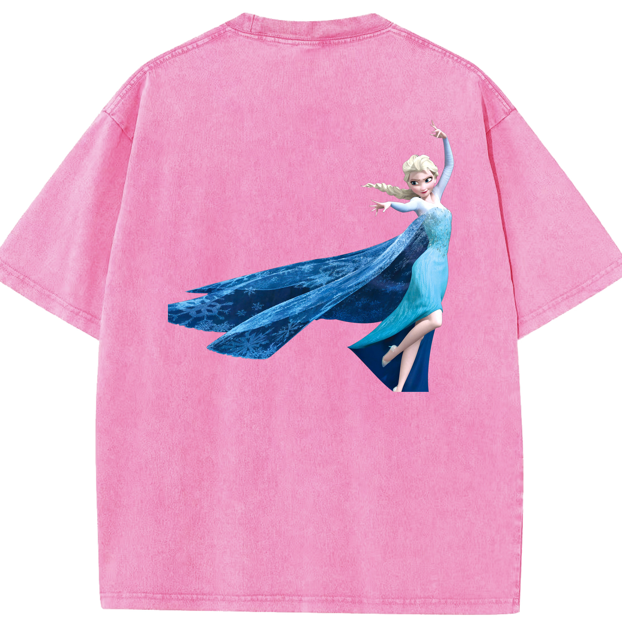 （画像用） アナと雪の女王 アンナ エルサ Frozen Anna Elsa 綿100% ヴィンテージ風 半袖Tシャツ（背面プリント）